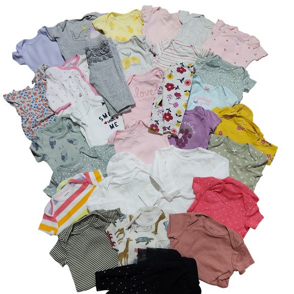 Carter's Baby Girl Clothing Lot 0–6M | 20+ Pieces Onesies Pants Jacket Outfits - Picture 1 of 6